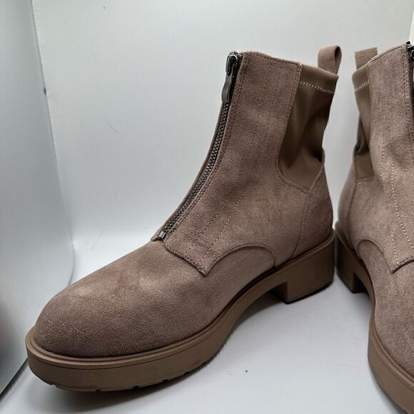 CUSHIONAIRE Women's zipper boot +Memory Foam 9.5 WIDE TAUPE - Picture 7 of 7